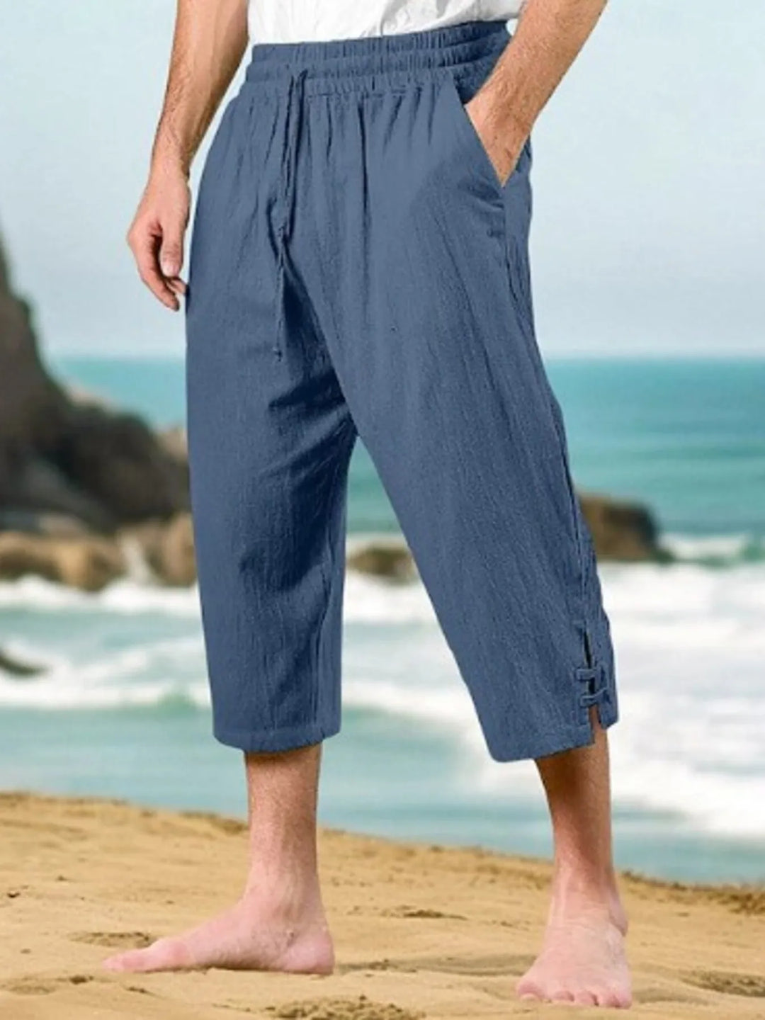 Men's Full Size Loose Fit Cropped Pants Plus Size