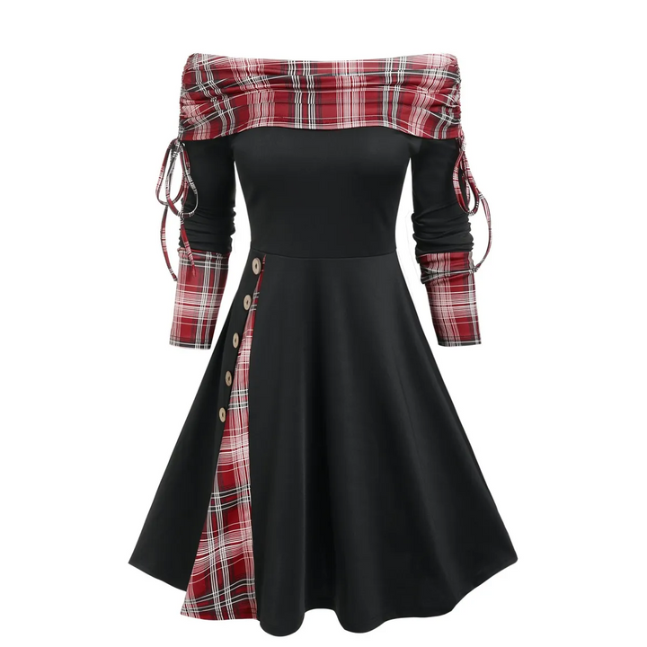 Cinched Striped Flare Dress