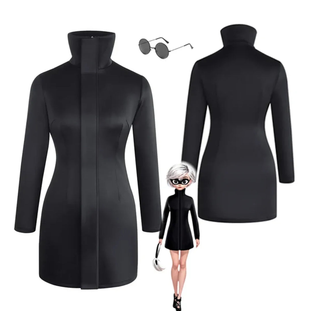 Gojo-Inspired Bodycon Cosplay Dress – Stretch Fit with Glasses Set