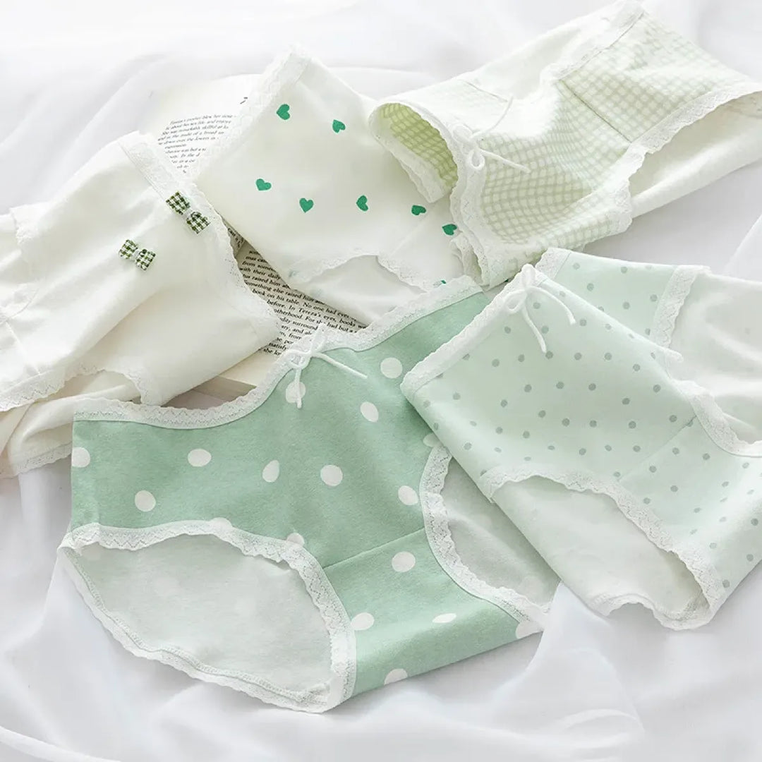 5-Pack Cotton Panties for Women - Plus Size Cute Soft Briefs Sexy Lingerie