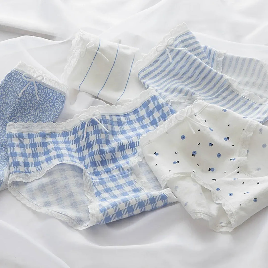 5-Pack Cotton Panties for Women - Plus Size Cute Soft Briefs Sexy Lingerie