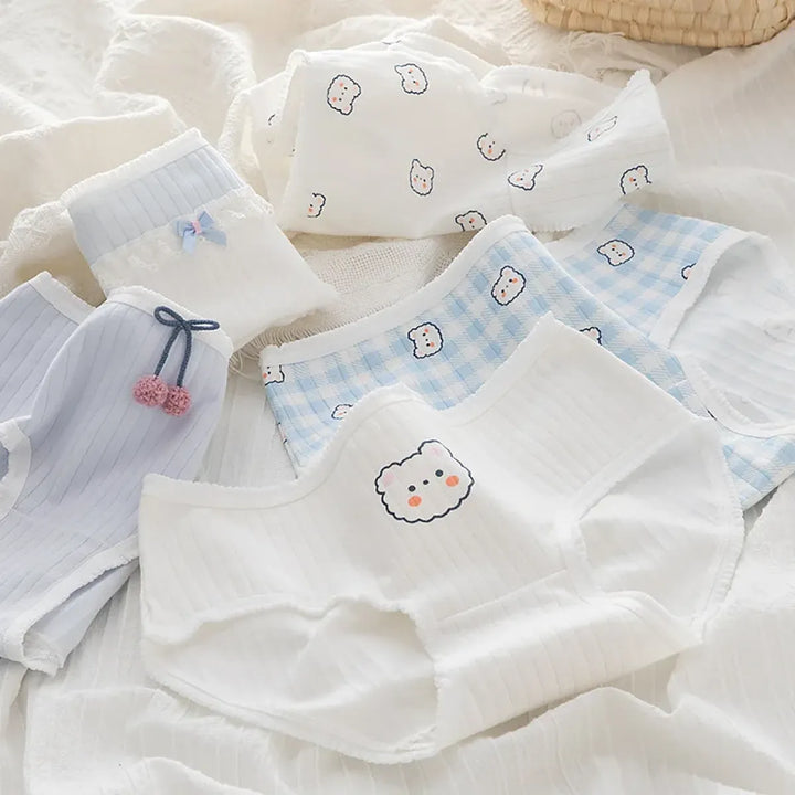 5-Pack Cotton Panties for Women - Plus Size Cute Soft Briefs Sexy Lingerie