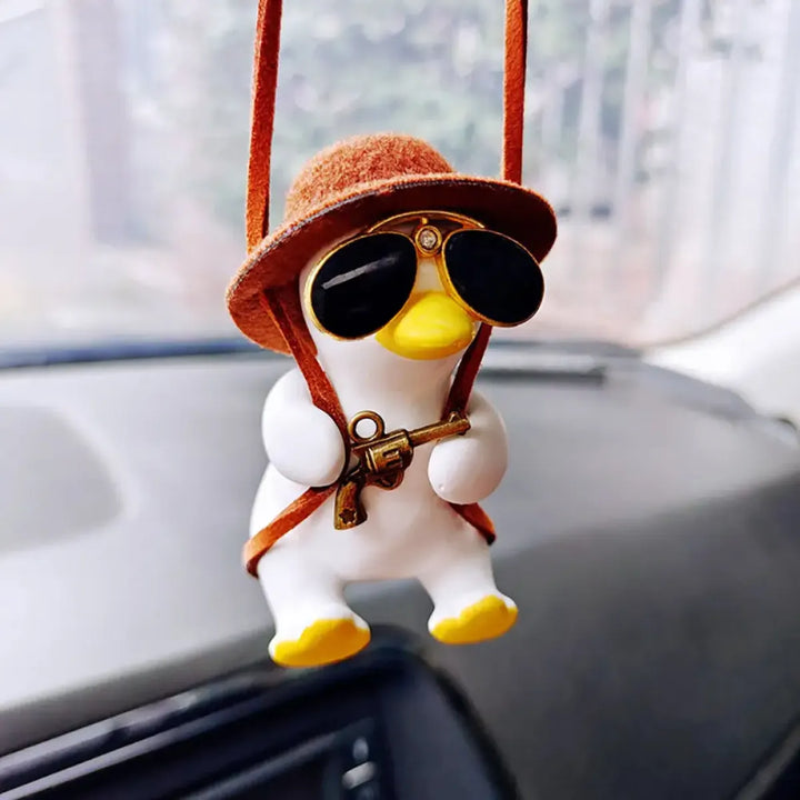 Cute Anime Cowboy Duck Car Pendant