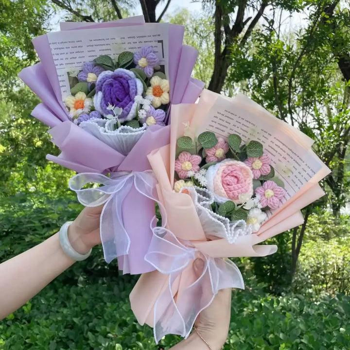 Crochet Rose Bouquet – Handmade Knit Flowers