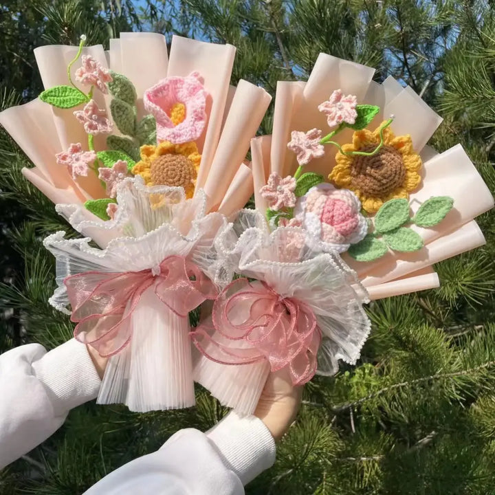 Crochet Rose Bouquet – Handmade Knit Flowers