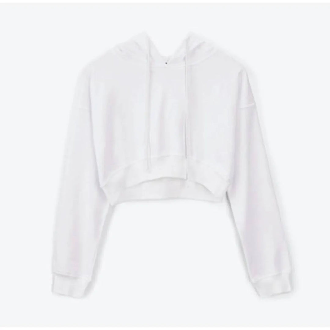 Solid Color Cropped Hoodie
