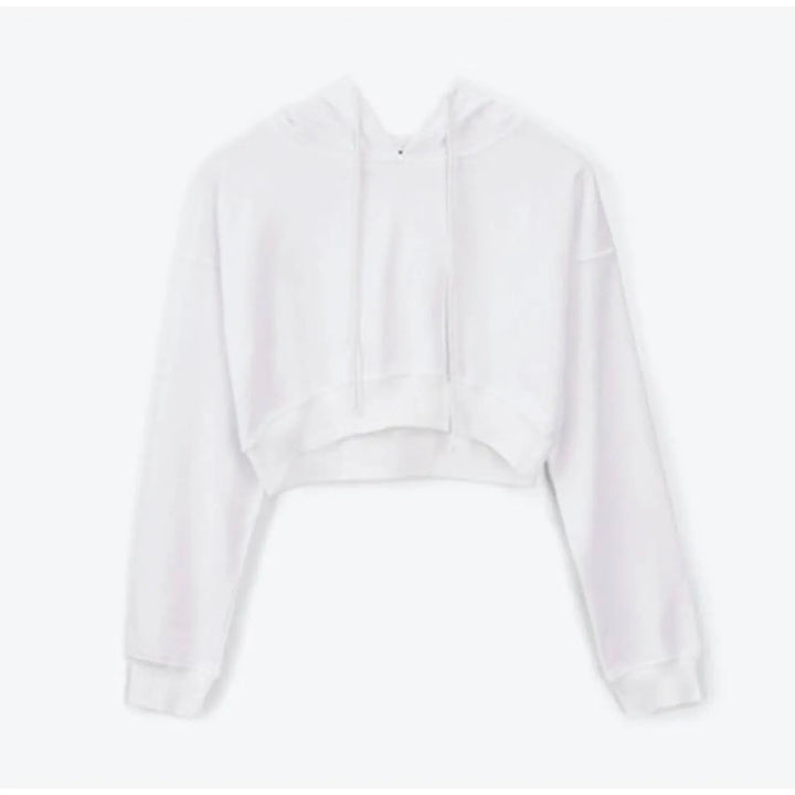 Solid Color Cropped Hoodie
