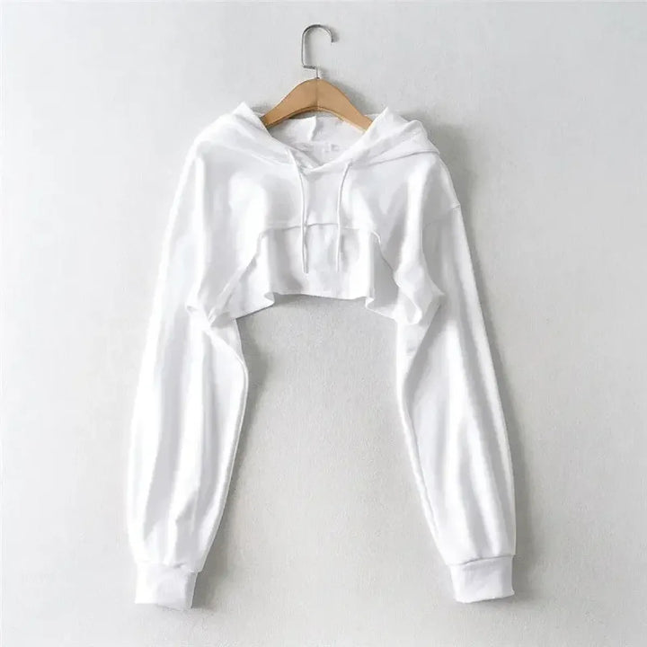 Cropped Hoodie with Raw Hem