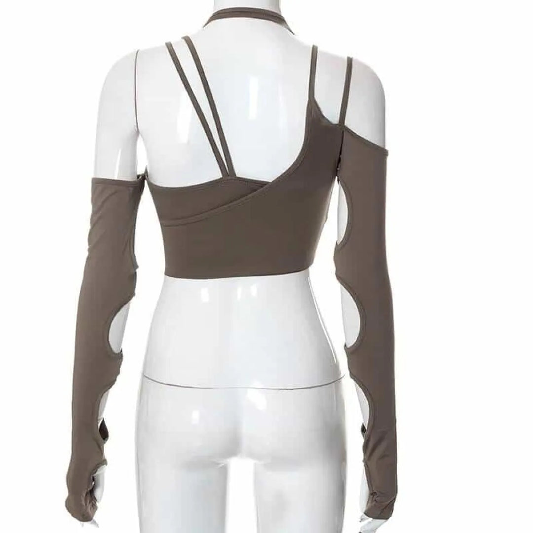 Cyber Punk Long Sleeve Crop Top