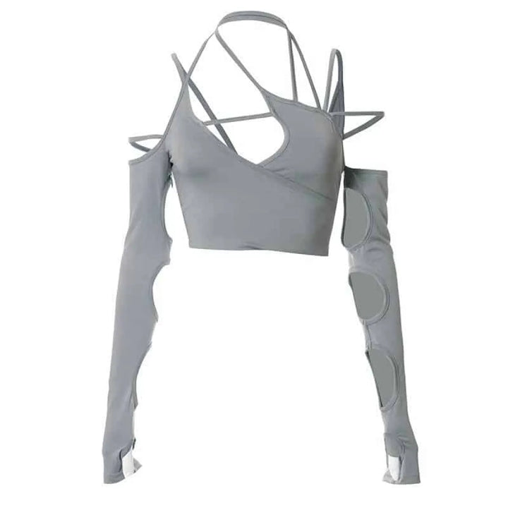 Cyber Punk Long Sleeve Crop Top