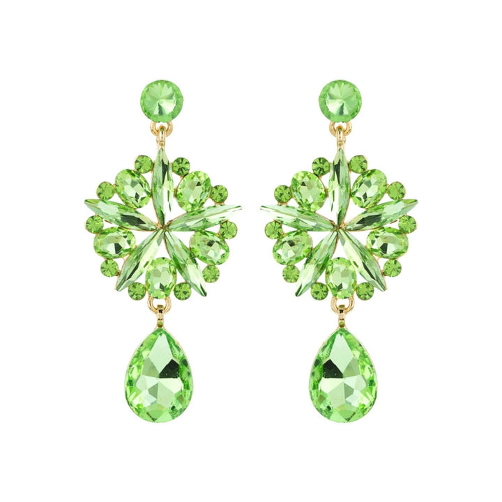 Lime Crystal Burst Earrings
