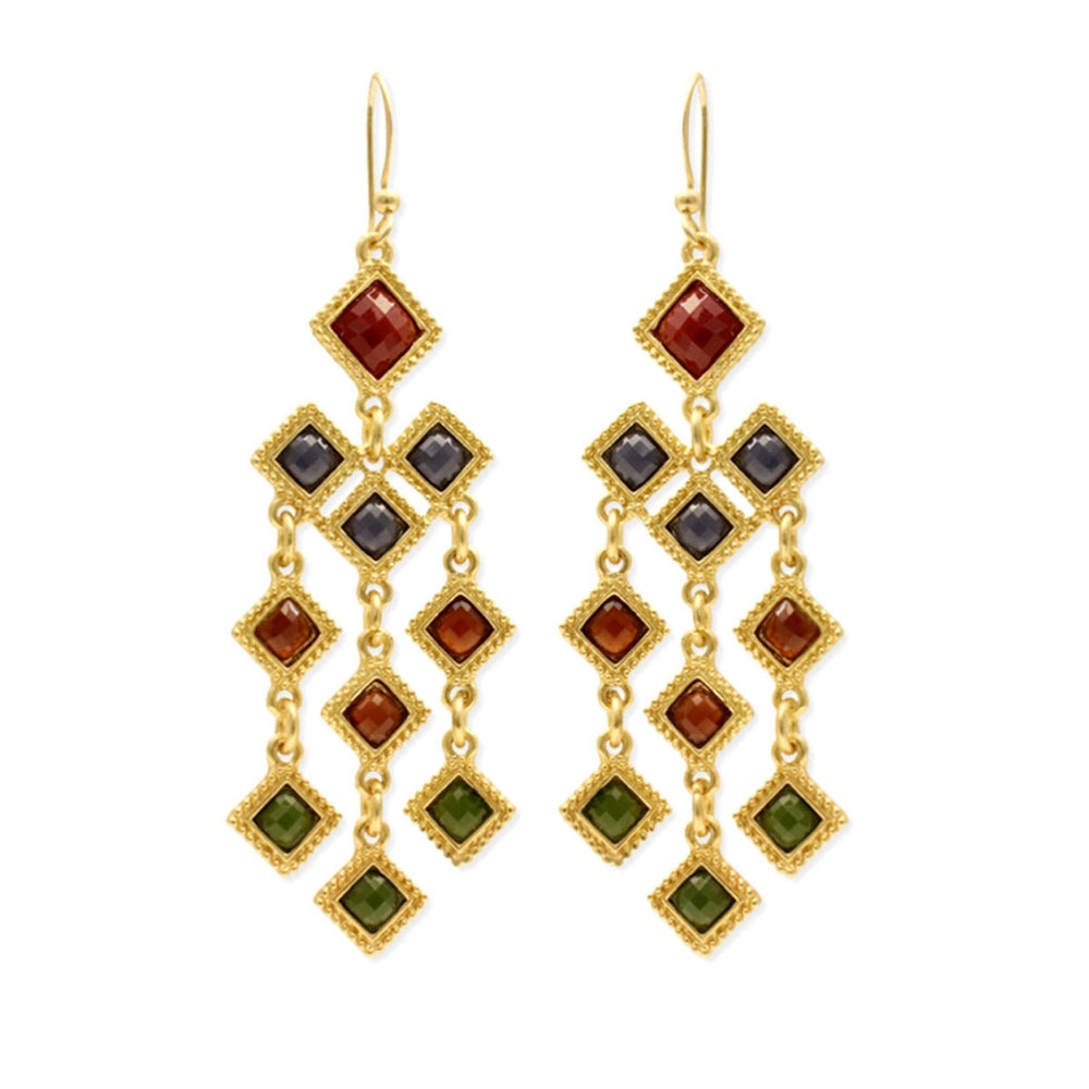 Gold Diamond Resin Earrings