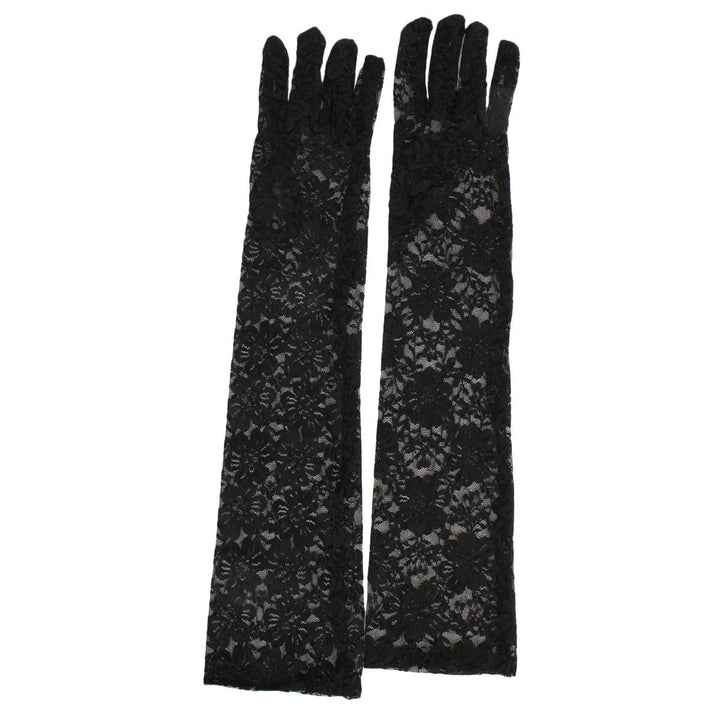 Black Lace Long Formal Gloves for Women