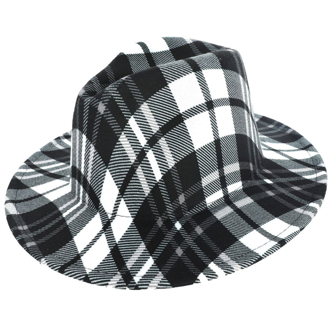 Black White Plaid Fedora