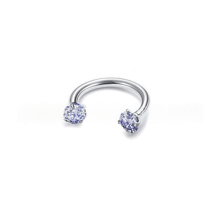Piercing Jewelry Round Double-Zircon Nose Ring