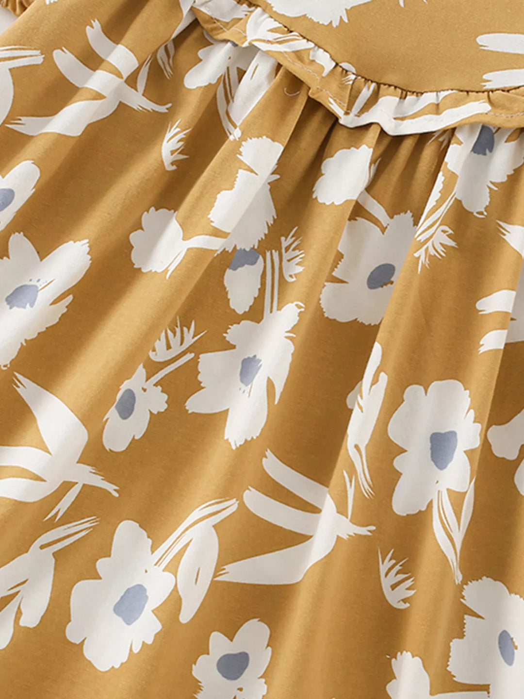 Children's Floral Print Ruffle Collar Baby Dress