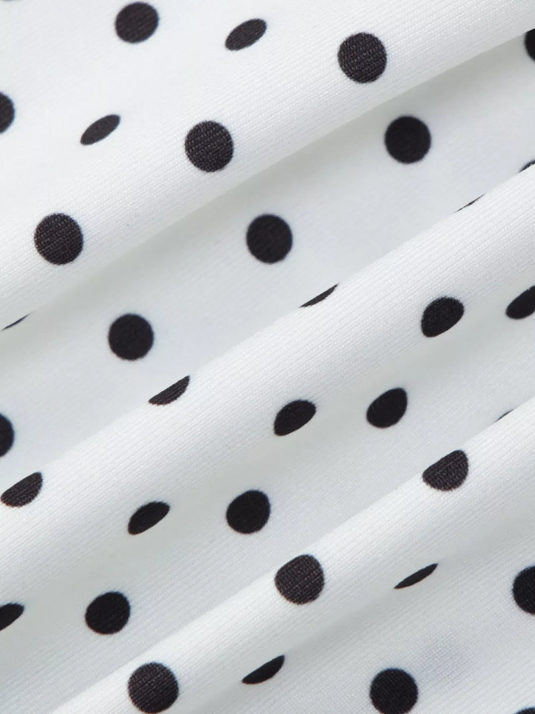 Polka Dot Ruched V-Neck Top