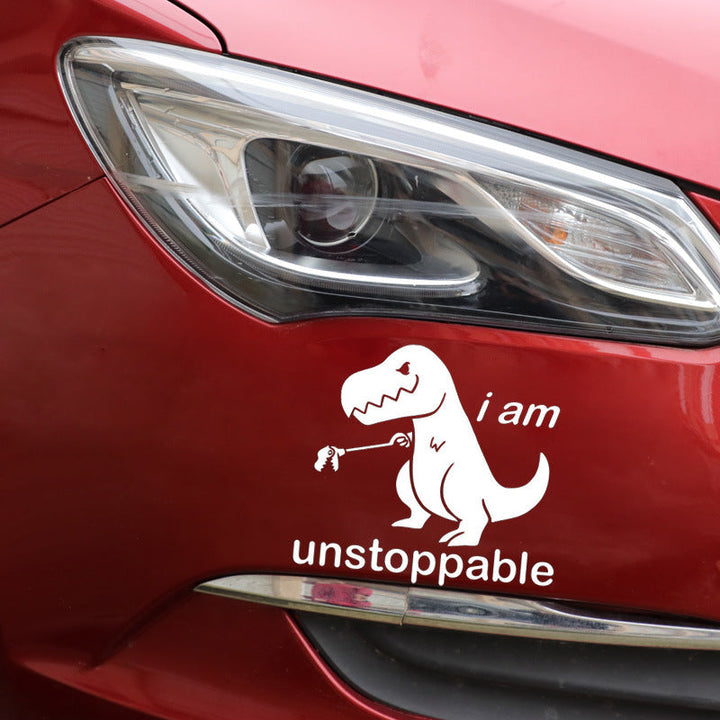 Cute Cartoon Dinosaur Car Car Sticker