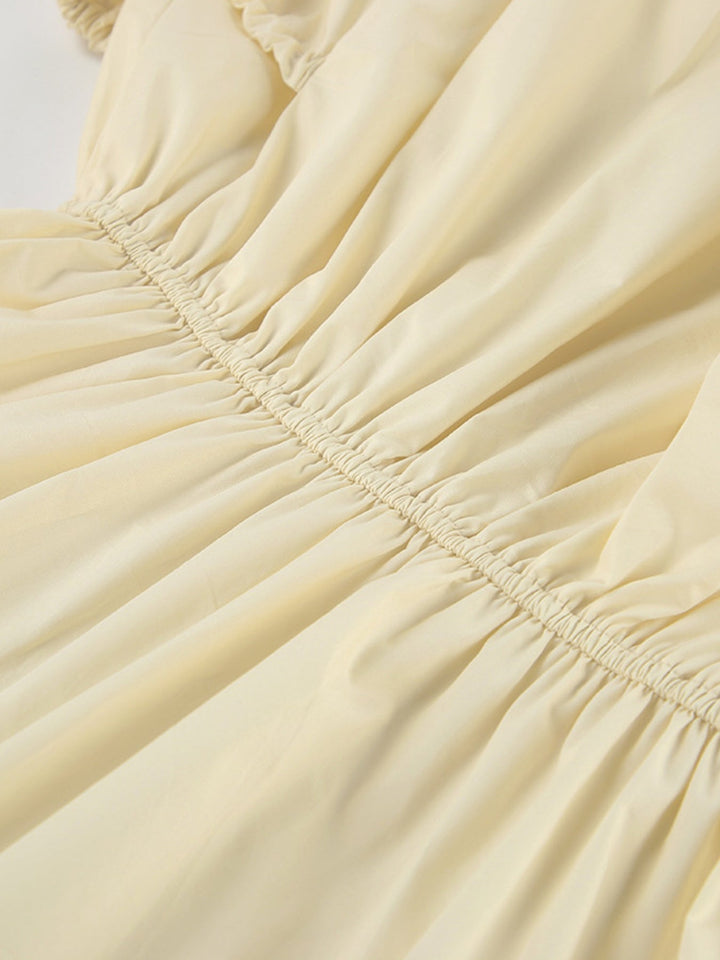 Button Front Bubble Hem Dress