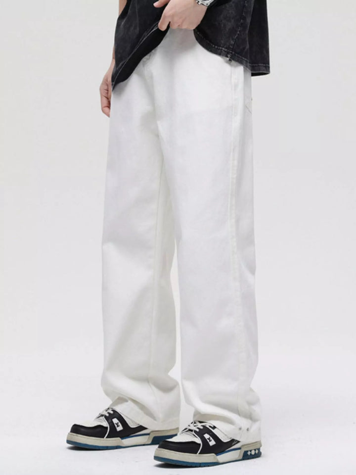 Men's Full Size Washed Wide Leg Jeans Plus Size