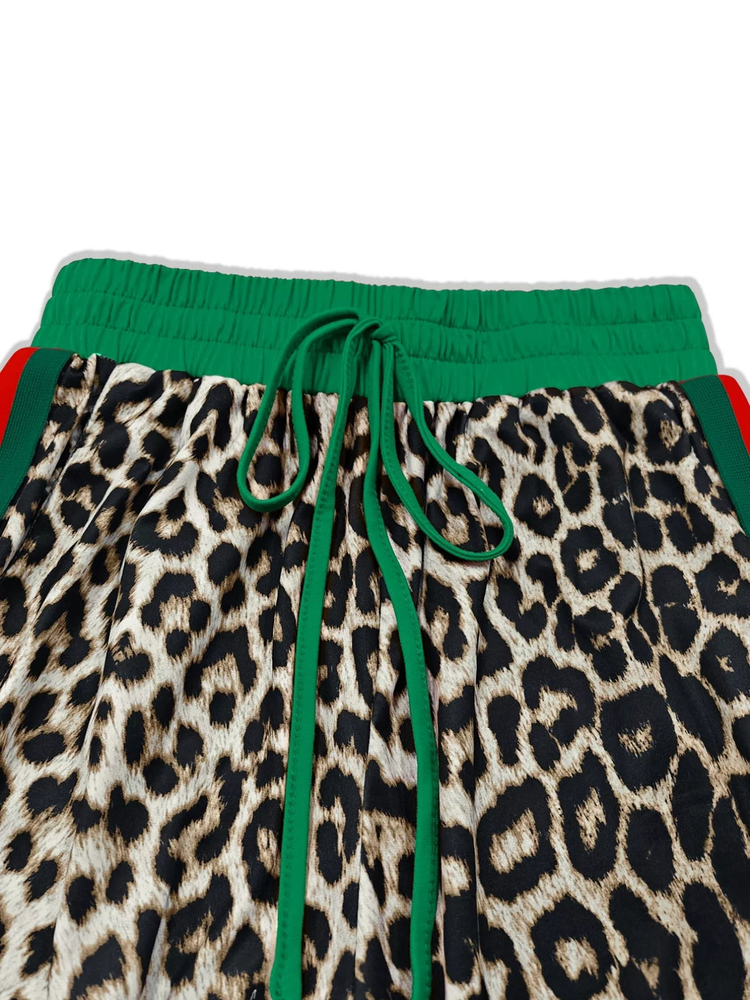 Leopard Round Neck Top and Pants Two-Piece Set
