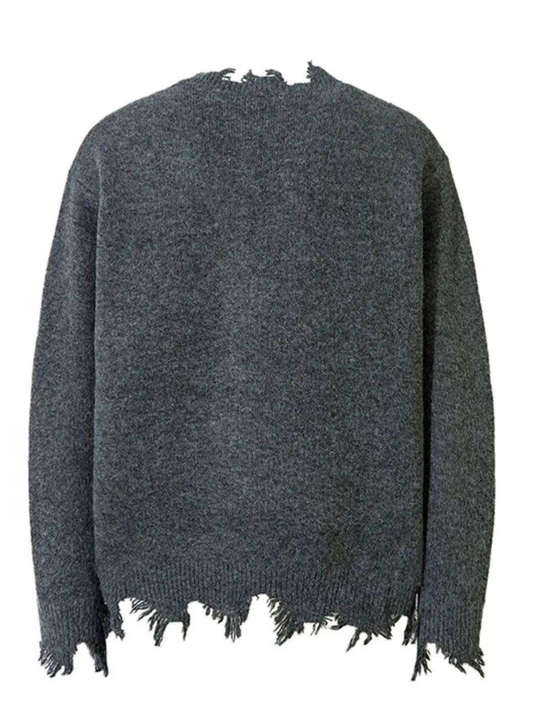 Men's Frayed Hem Quarter Zip Sweater