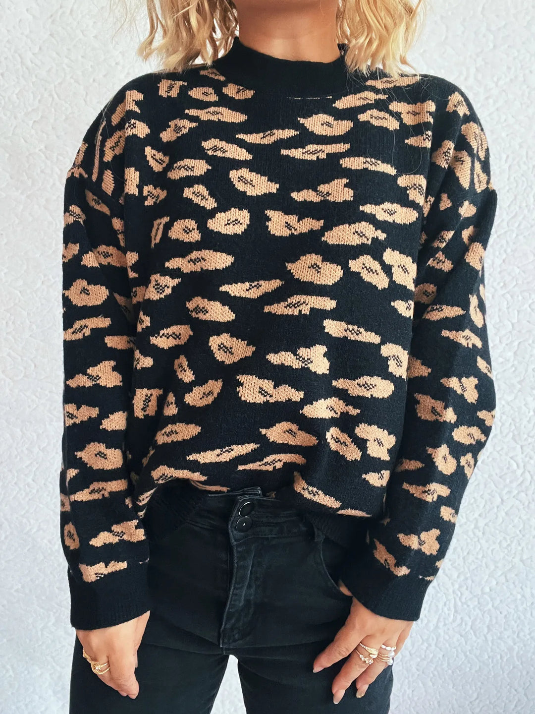 Mock Neck Long Sleeve Sweater
