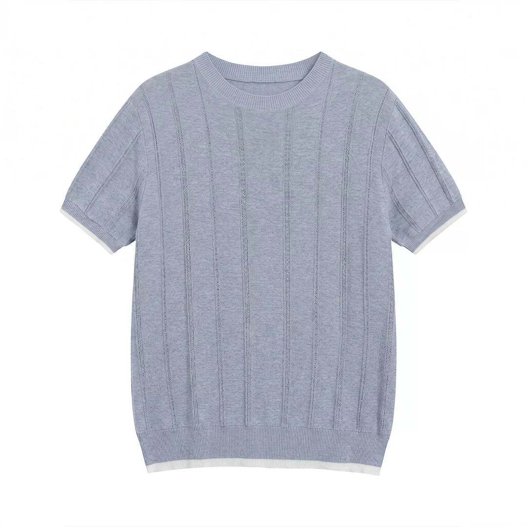 Men's Contrasting Trim Knit T-Shirt