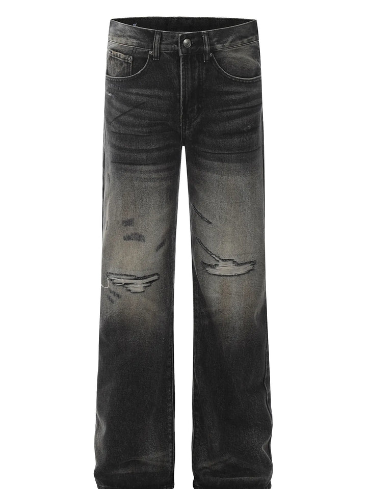 Men's Distressed Wide Leg Jeans