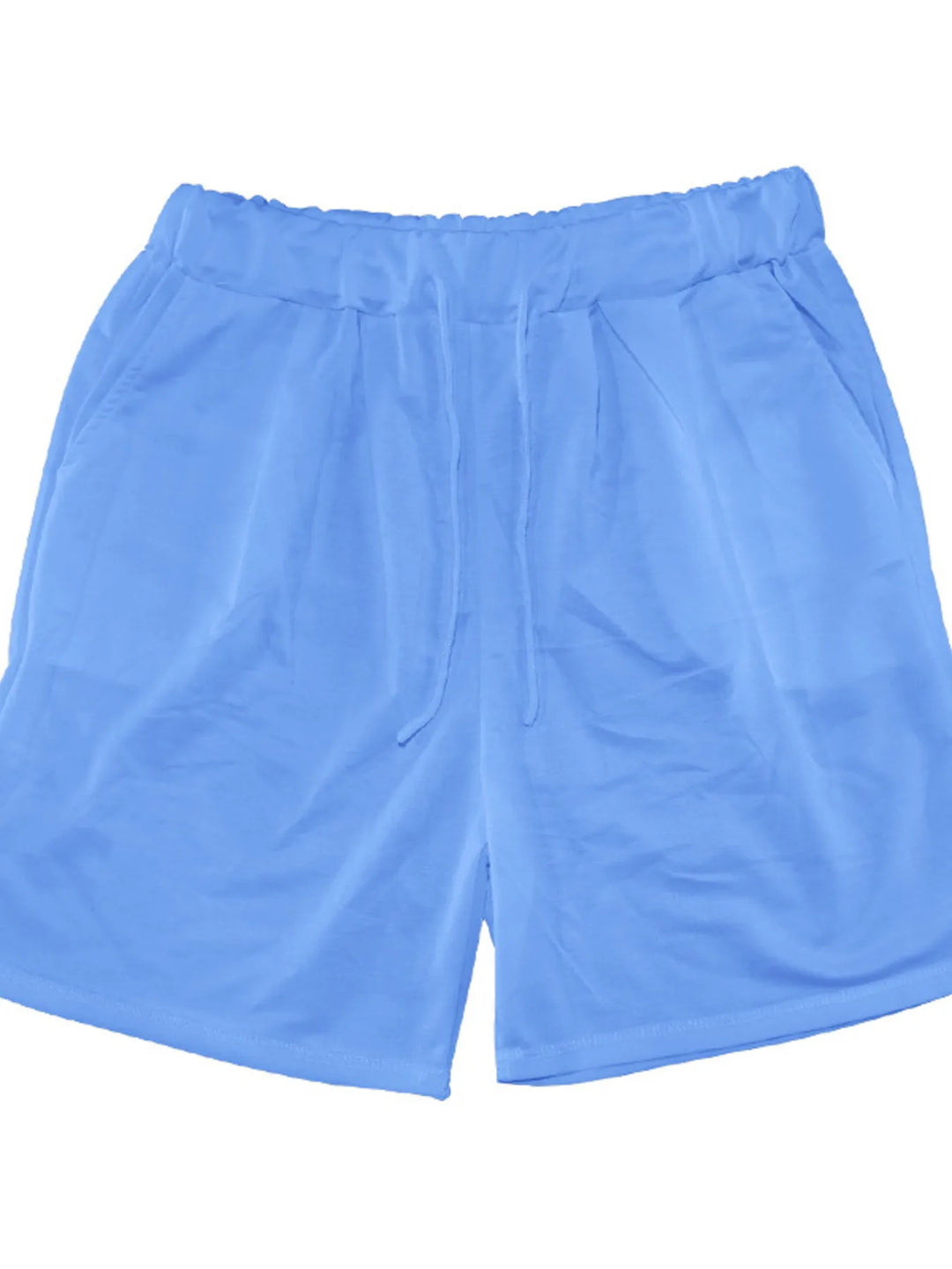 Men's Full Size Round Neck Short Sleeve Top and Shorts Set Plus Size