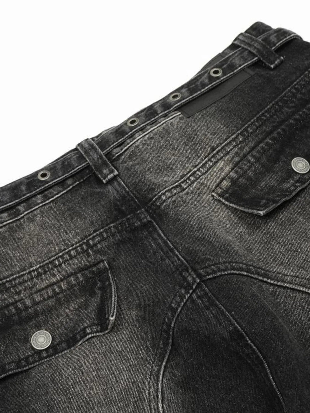 Men's Distressed Cargo Wide Leg Jeans