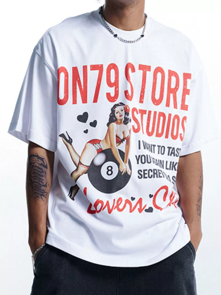 Men's Graphic Round Neck Short Sleeve T-Shirt