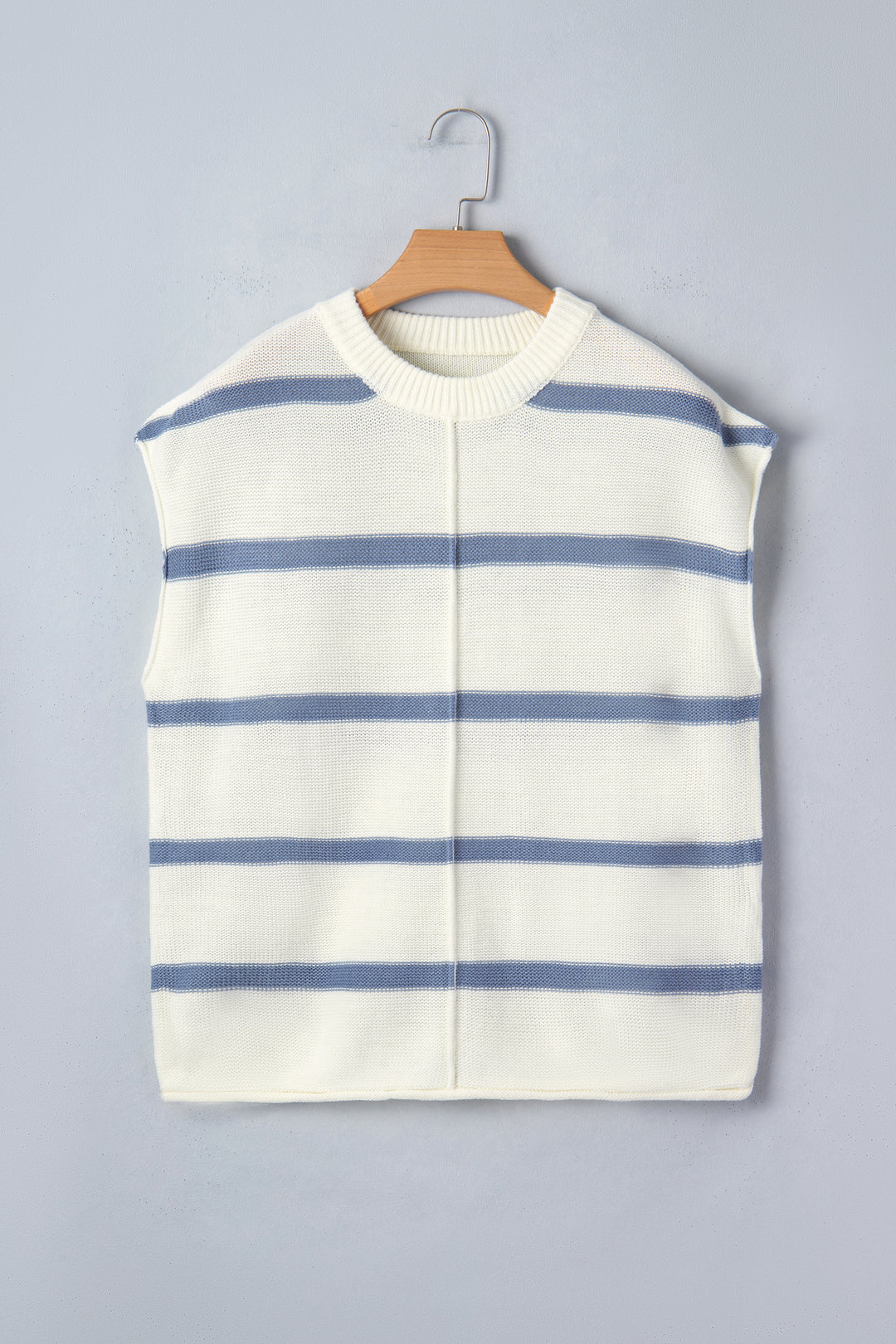 Blue Striped Batwing Sleeve Sweater Tee