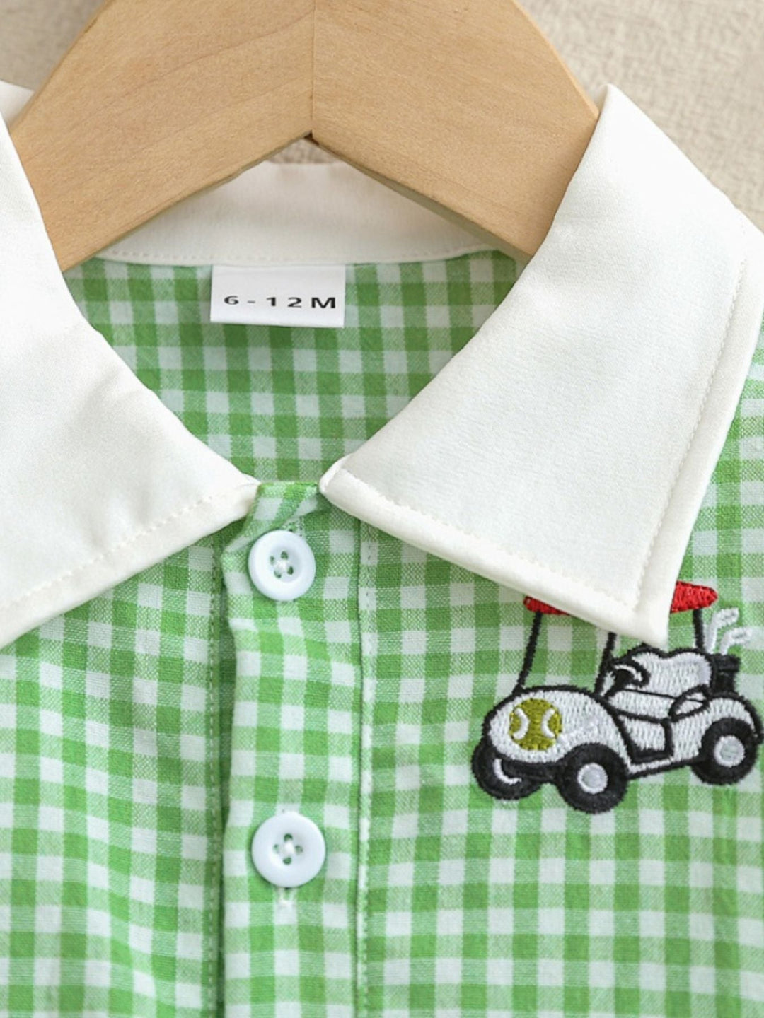 Children's Gingham Ruffle Hem Polo Dress