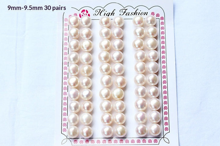 Half-hole Aurora-colored Natural Freshwater Flat-round White Pearls