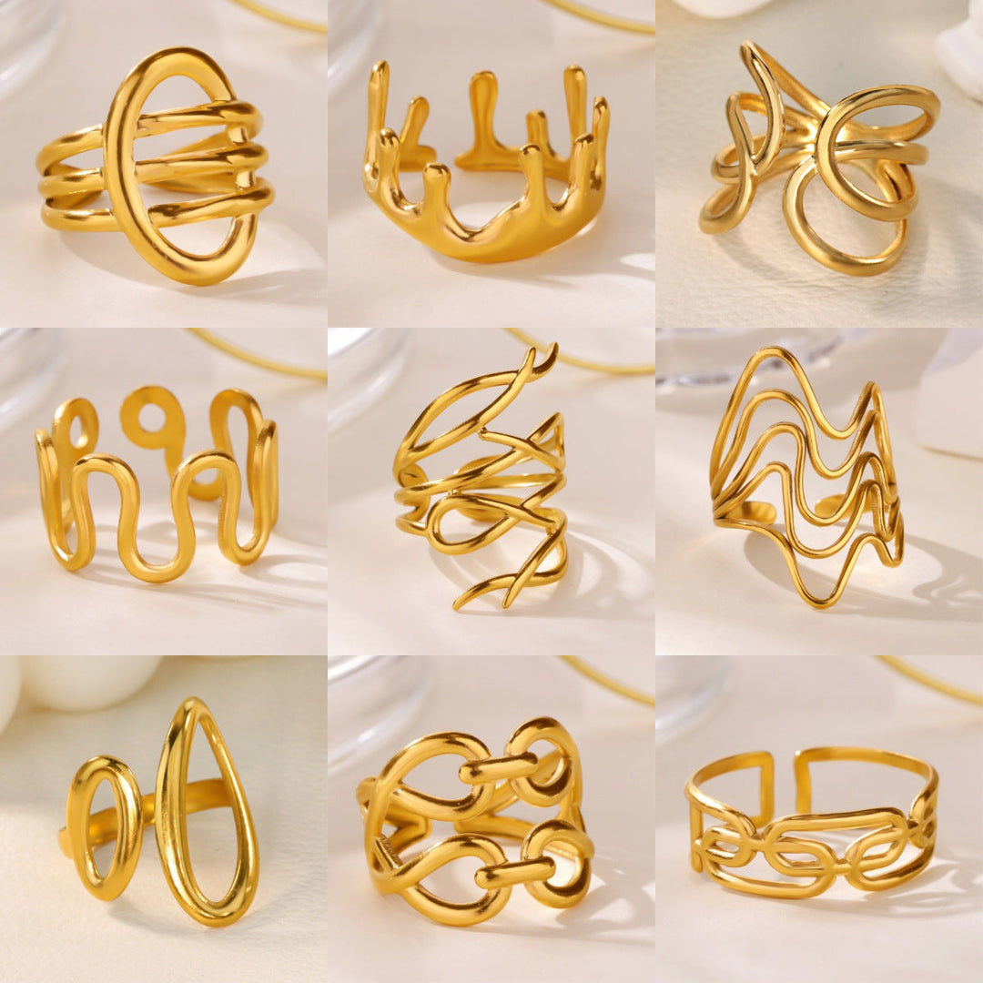 Creative Alien Big Wave Open Ring For Women