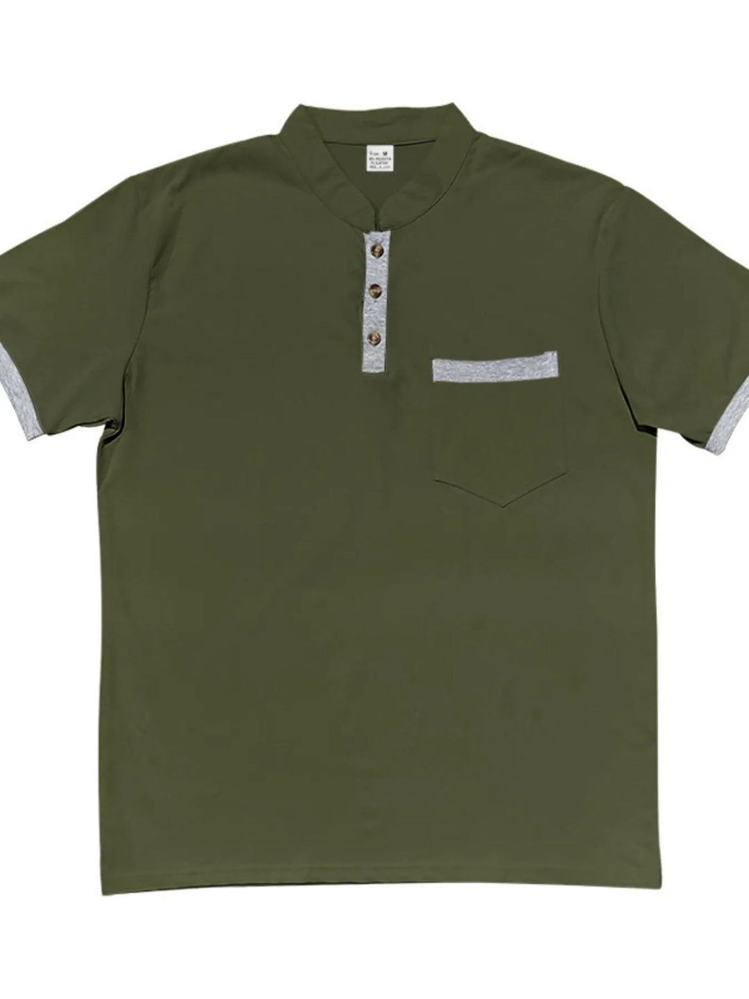 Men's Full Size Button Detail Short Sleeve Top Plus Size