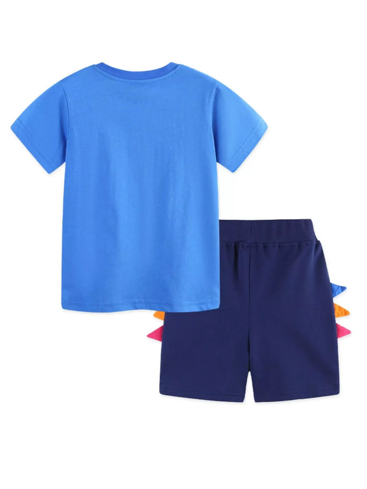 Children's Animal Print Tee & Dinosaur Decor Shorts Set