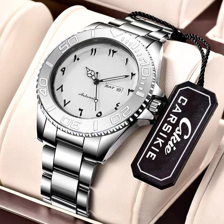 Luminous Mens Sports Mechanical Watch With Date Display And Water Resistance