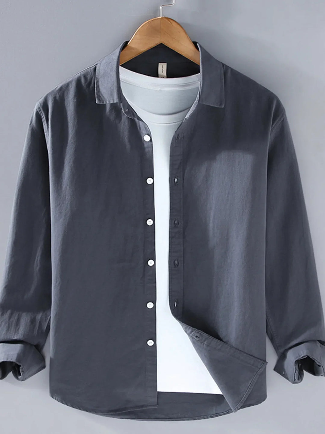 Men's Plus Size Button Up Long Sleeve Shirt