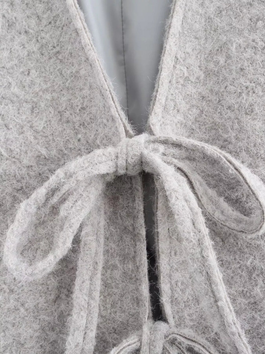 Textured Knit Tie-Front Outerwear