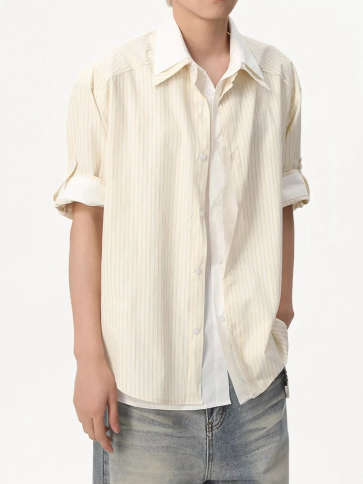 Men's Striped Button Up Shirt