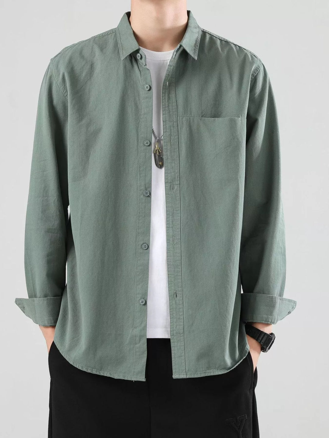 Men's Full Size Button-Up Casual Shirt Plus Size