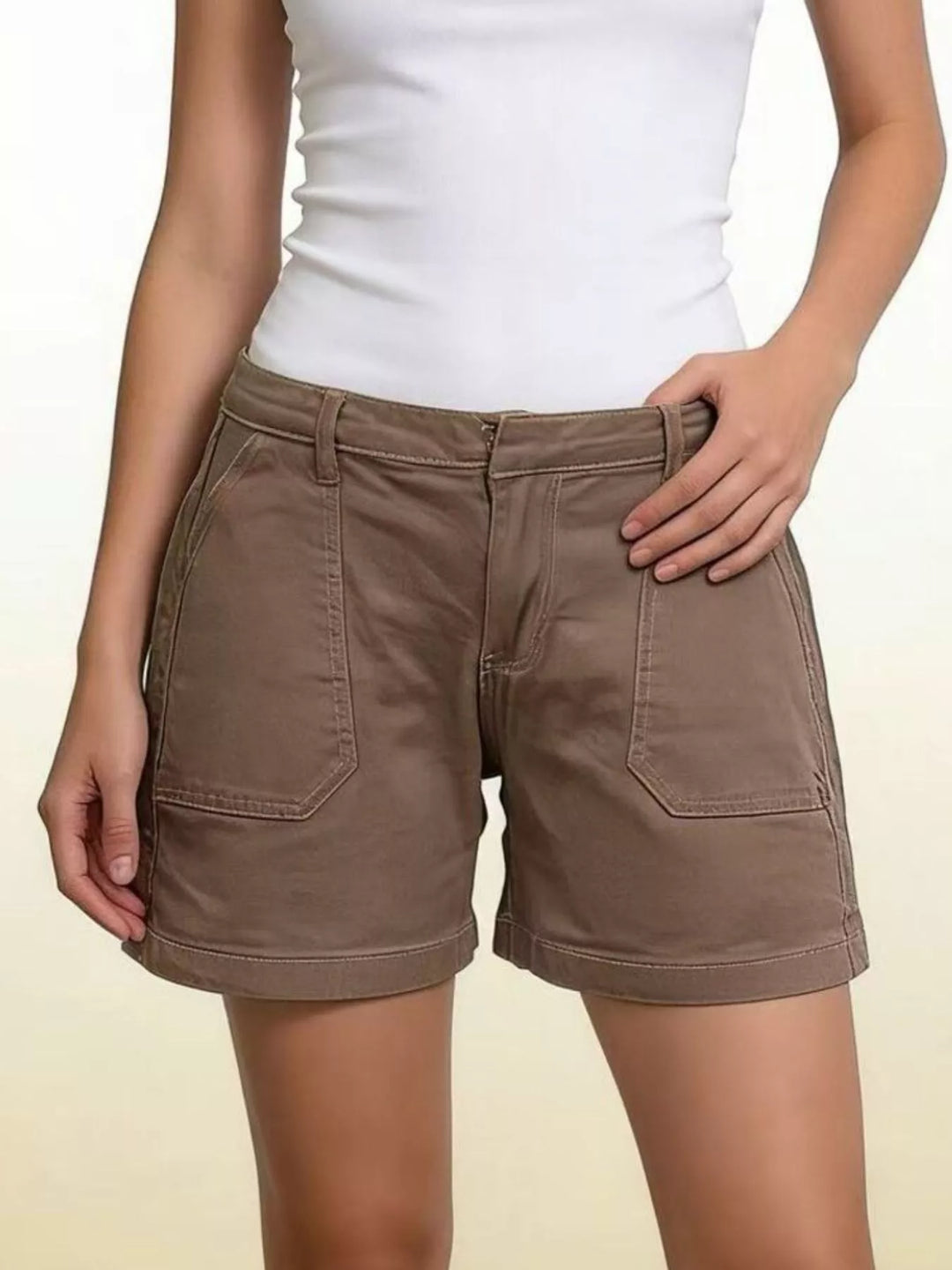 Pocketed Denim Shorts
