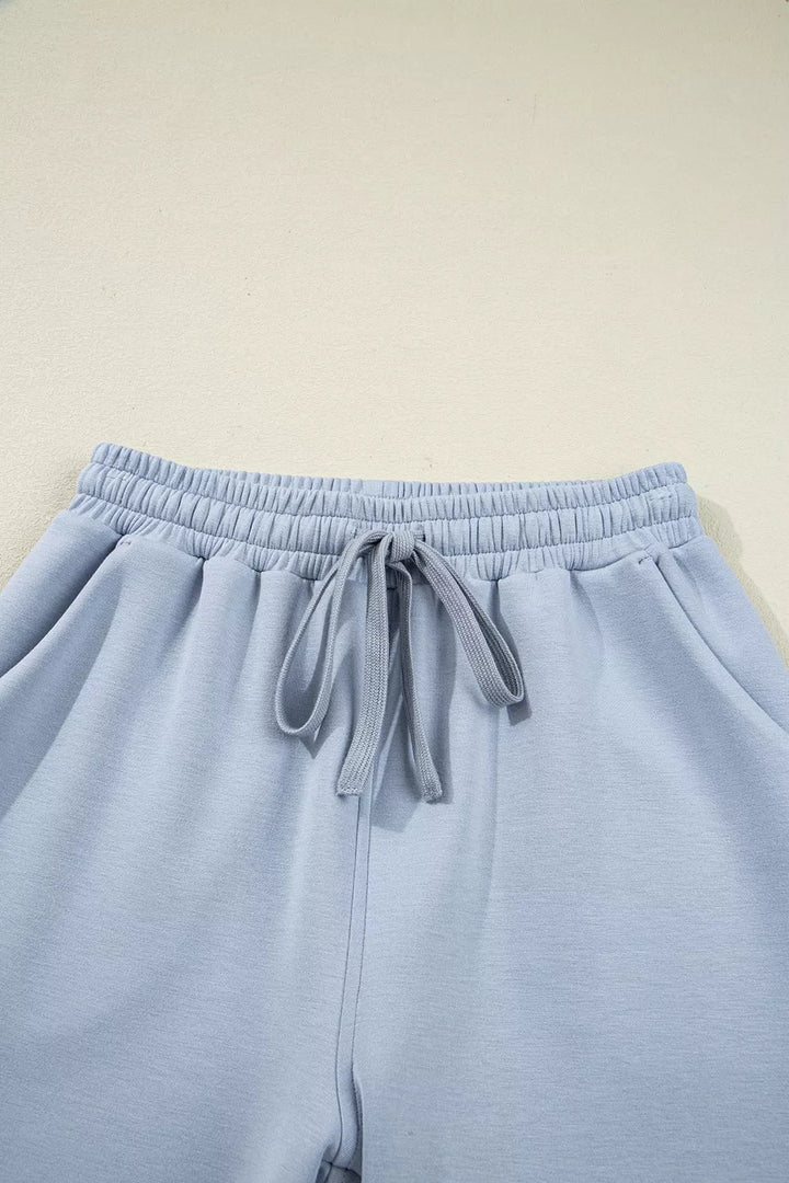 Half Zip Thumbhole Sleeve Hoodie and Pants 2pcs Outfit
