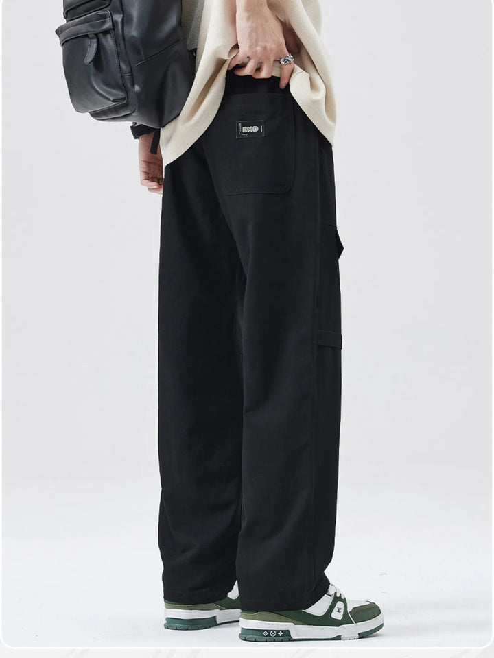 Men's Full Size Drawstring Wide Leg Cargo Pants Plus Size