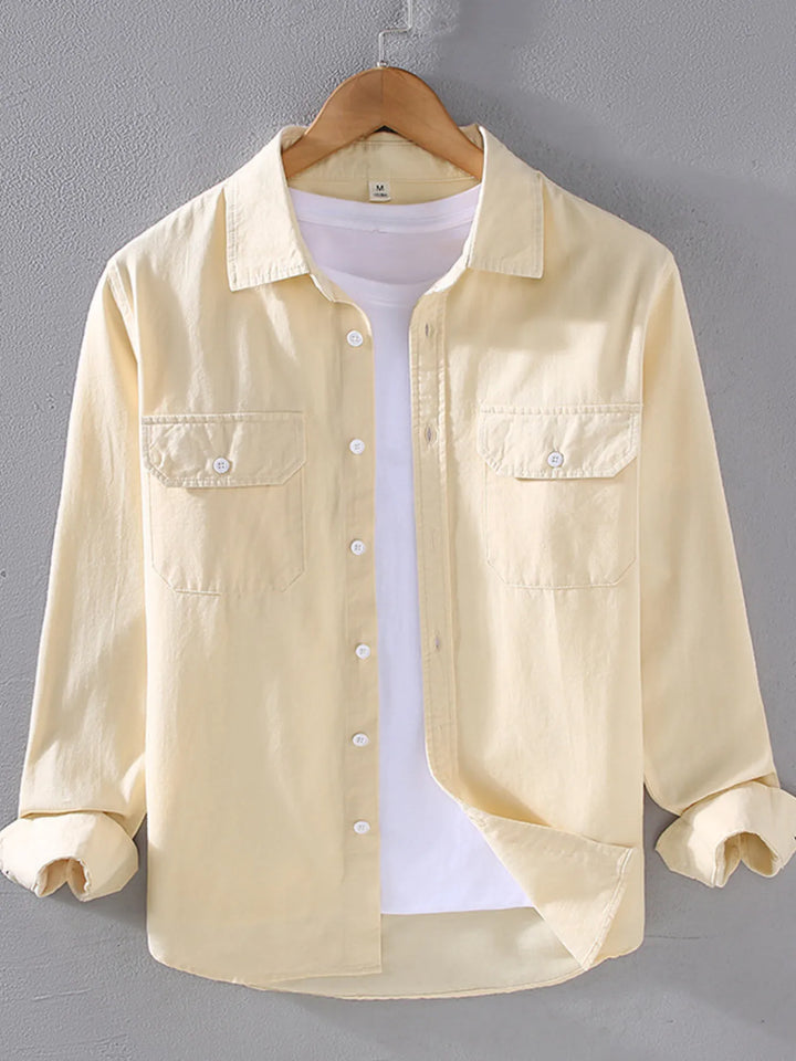 Men's Plus Size Button Up Long Sleeve Shirt