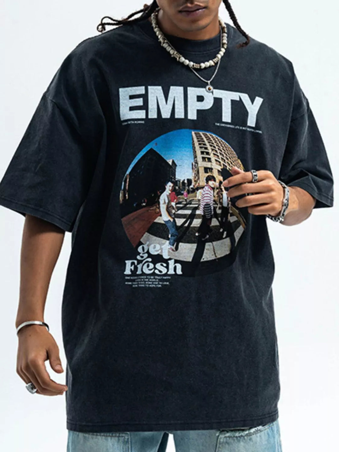 Men's Graphic Round Neck Short Sleeve T-Shirt