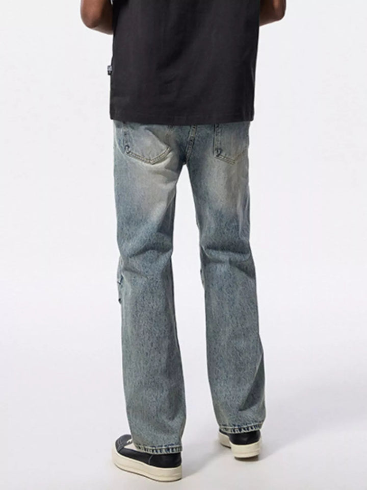 Men's Washed Wide Leg Jeans