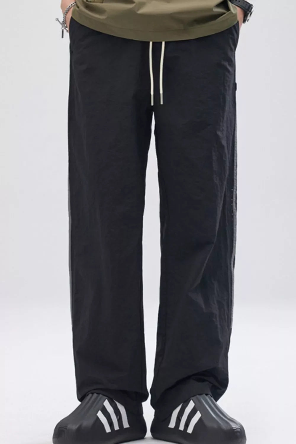 Men's Full Size Casual Loose-Fit Pants with Side Stripes Plus Size